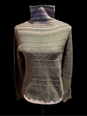 Vintage Lauren Ralph Lauren “Moss” Fair Isle Lambswool Turtleneck Sweater - M